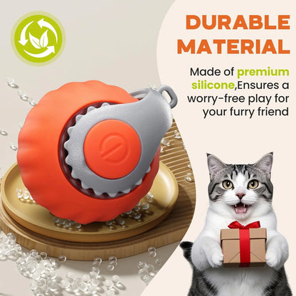 Interactive Cat Toy for Indoor Cats, Two Speed Smart Automatic Cat Toy Moving Ball with Tail, Rechargeable Motion Activated Cat Toys for Bored Indoor Adult Cats