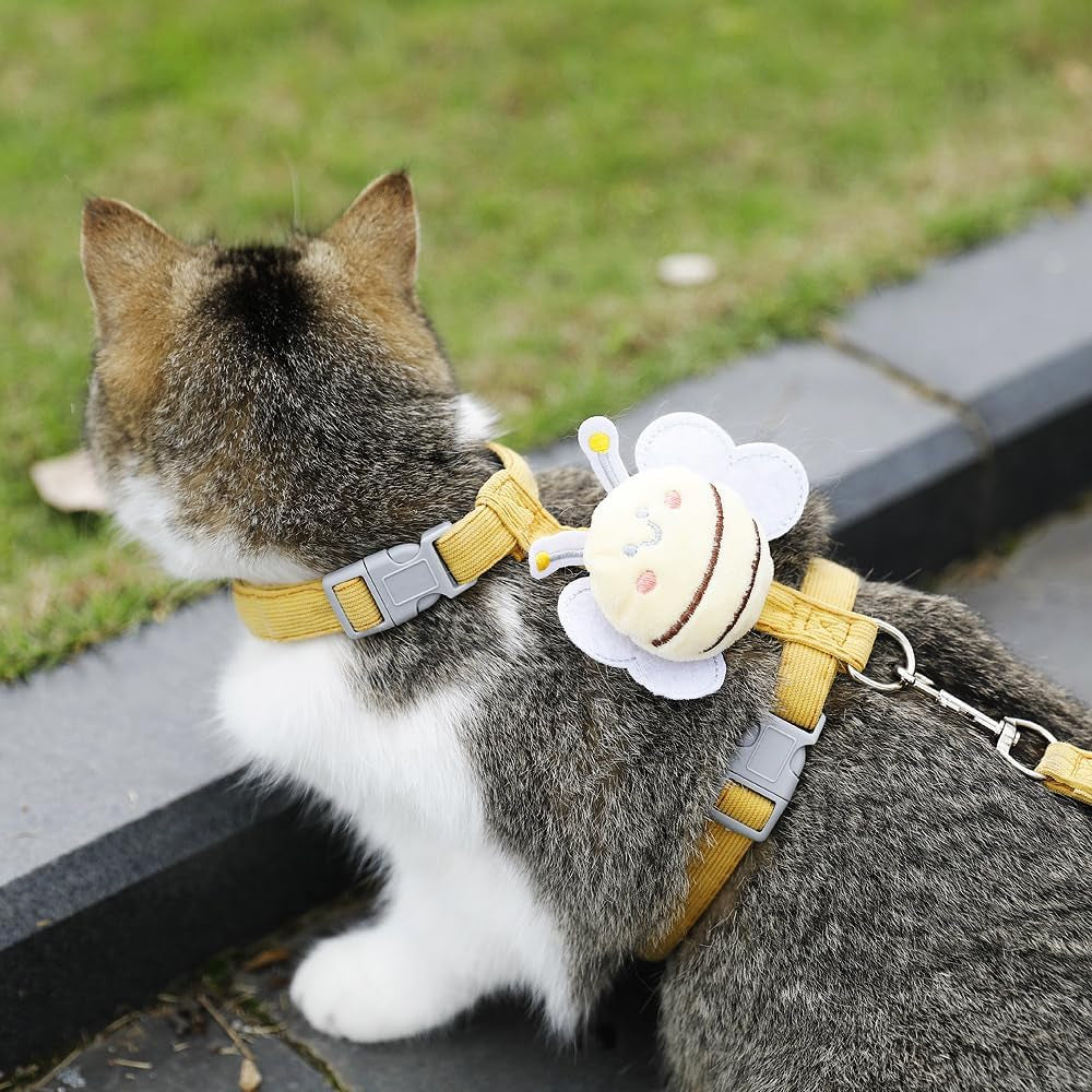 Cat Harness and Leash Set, Cat Harness Escape Proof, Rabbit Harness and Leash Set, Costumes for Cats and Bunny